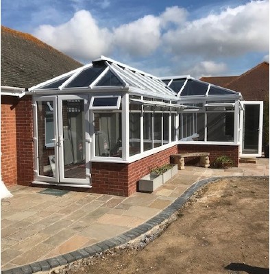 Conservatory with glass roof